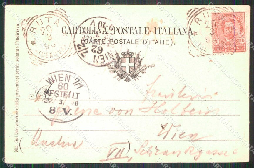 Genova Camogli Ruta Saluto da Hotel d'Italie cartolina RT0594 – retro
