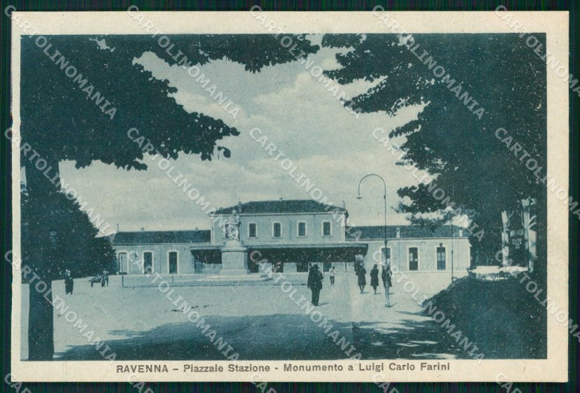 Ravenna Città Piazzale Stazione Monumento a Luigi Carlo Farini cartolina RT0597 – fronte