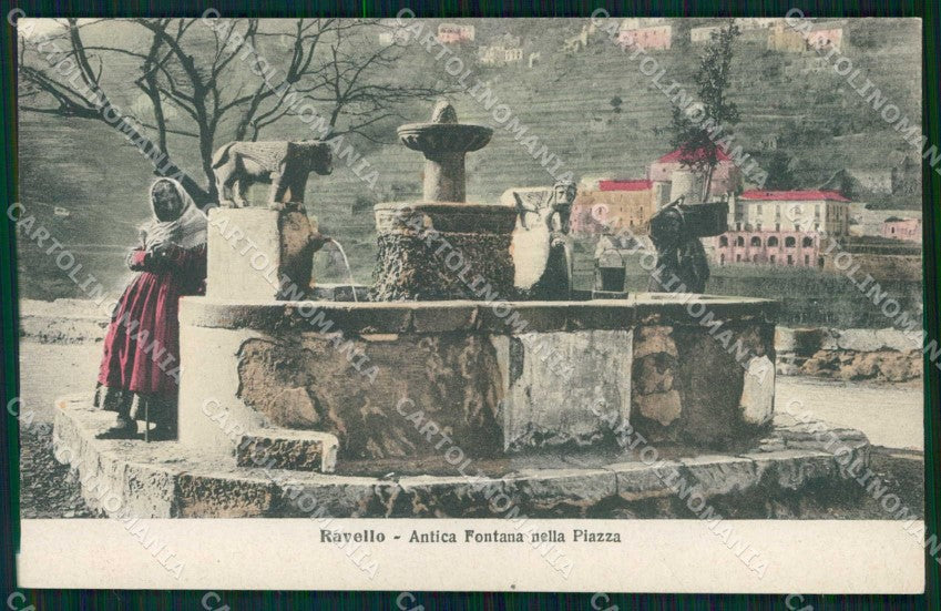 Salerno Ravello Antica Fontana nella Piazza cartolina RT0628 – fronte