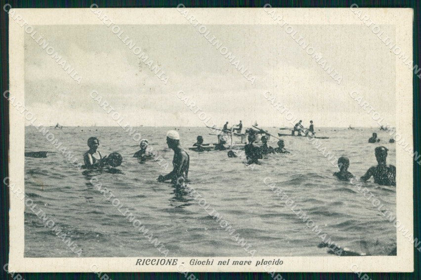 Rimini Riccione Giochi nel Mare Placido cartolina RT0649 – fronte