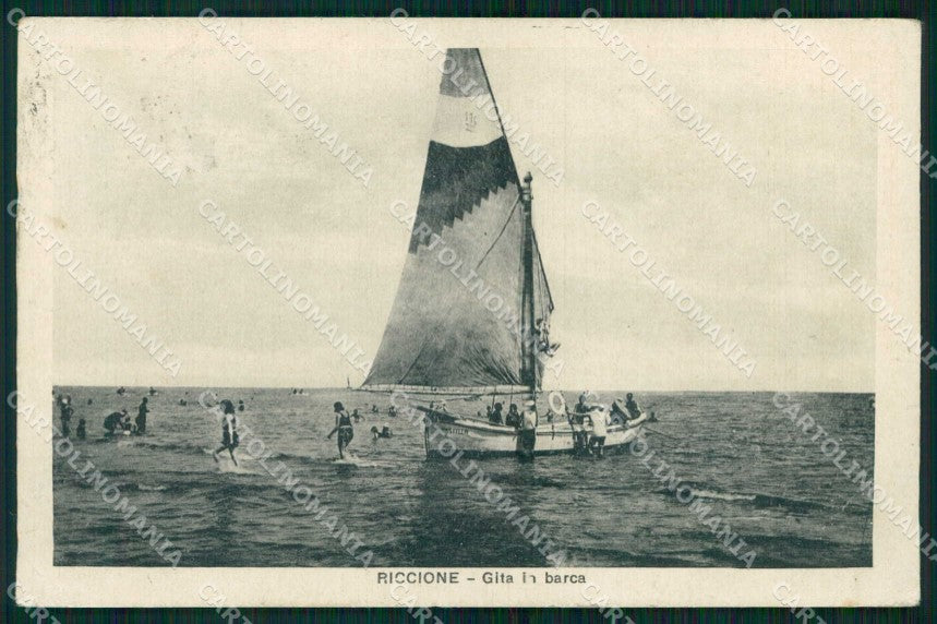 Rimini Riccione Gita in Barca Barca a Vela cartolina RT0651 – fronte