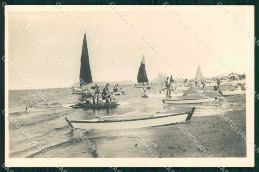 Rimini Riccione Spiaggia Barche a Vela Foto cartolina RT0659 – fronte