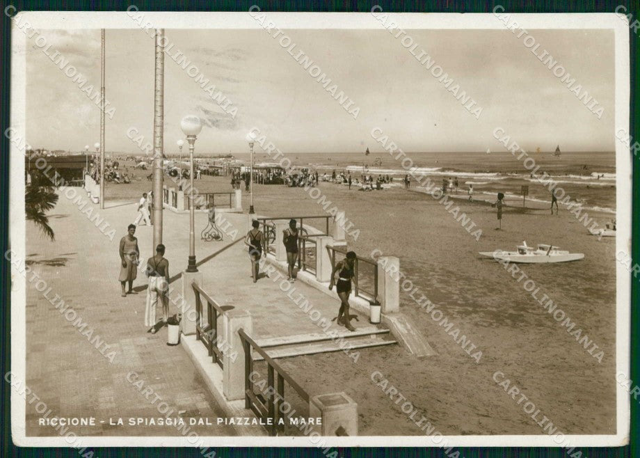 Rimini Riccione Spiaggia dal Piazzale FG Foto cartolina RT0673 – fronte