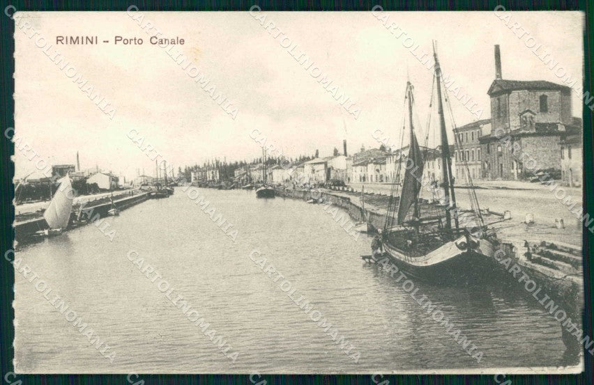 Rimini Città Porto Canale Barche cartolina RT0702 – fronte