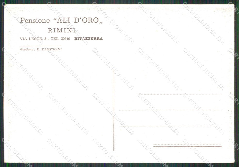 Rimini Città Pensione Ali d'Oro FG cartolina RT0727 – retro
