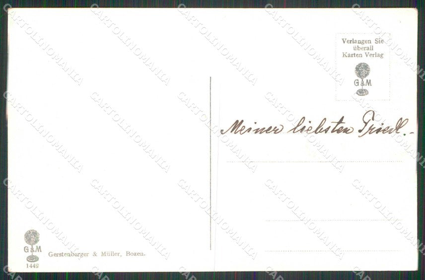 Bolzano Fiè allo Sciliar Rifugio con Rosengarten cartolina RT0737 – retro