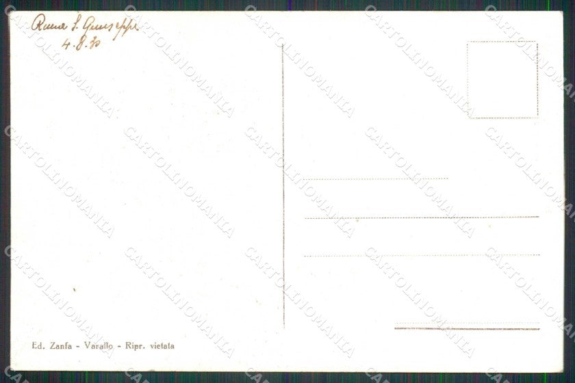 Vercelli Rima San Giuseppe Albergo Nonay cartolina RT0746 – retro