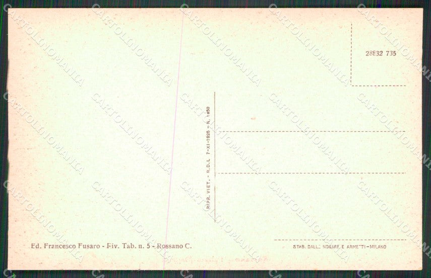 Cosenza Rossano Palazzo Martucci cartolina RT0790 – retro