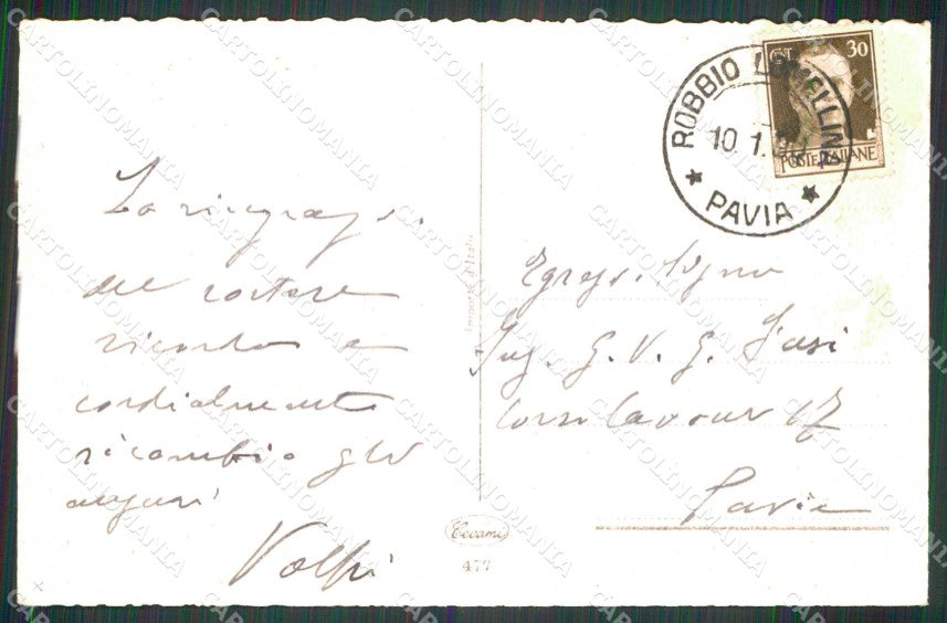 Pavia Robbio Lomellina cartolina RT0791 – retro