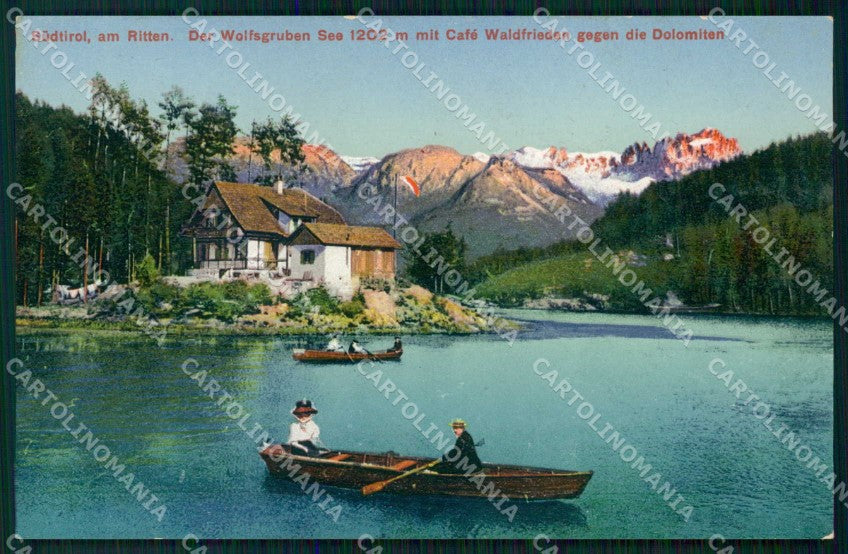 Bolzano Renon Lago di Costalovara Barche Franzl 501/28 cartolina RT0796 – fronte