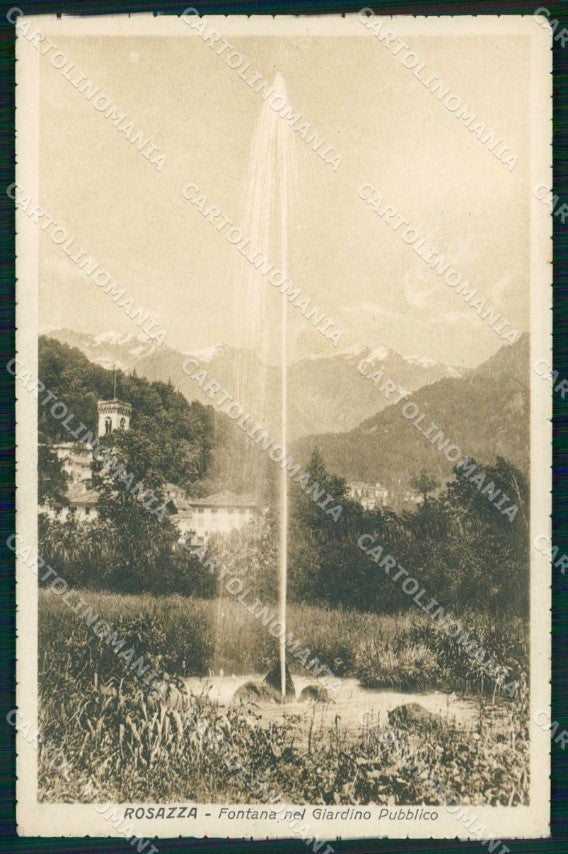 Biella Rosazza Fontana nel Giardino Pubblico cartolina RT0808 – fronte