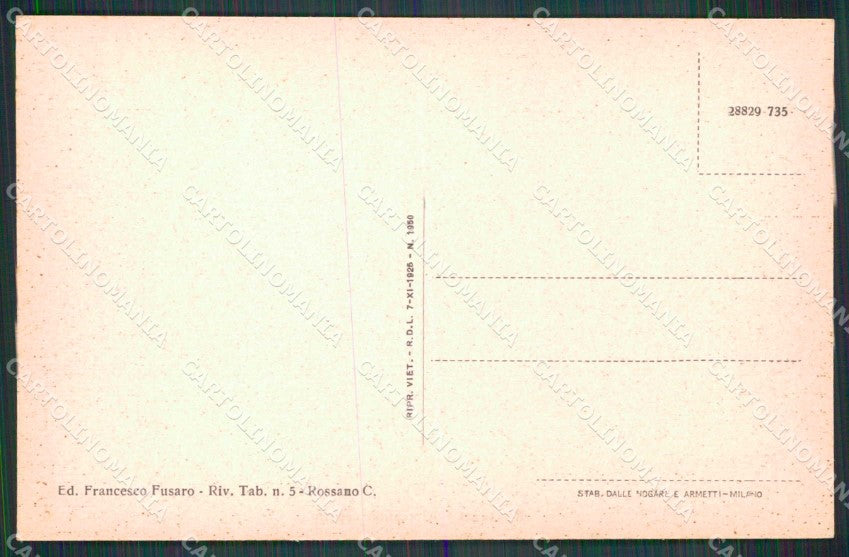 Cosenza Rossano Mercatino Coperto cartolina RT0810 – retro