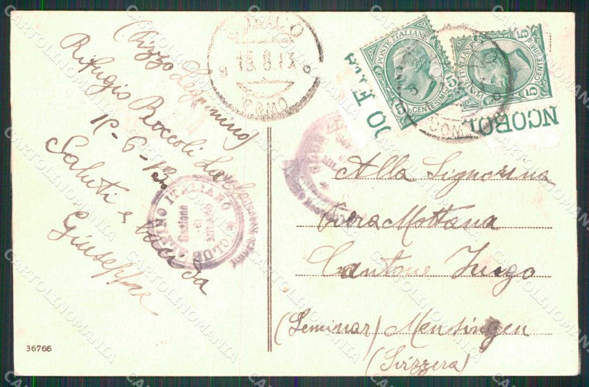 Lecco Introzzo Roccoli Lorla Legnone cartolina RT0811 – retro
