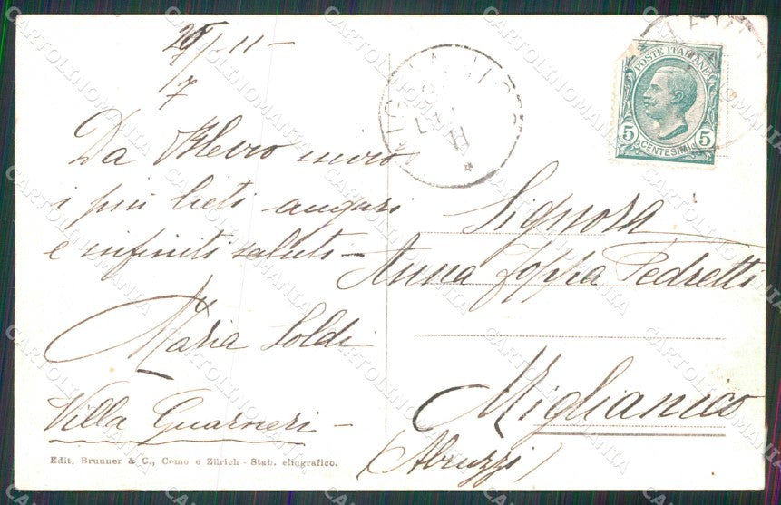 Como Blevio Lago Brunner 1637 cartolina RT0816 – retro
