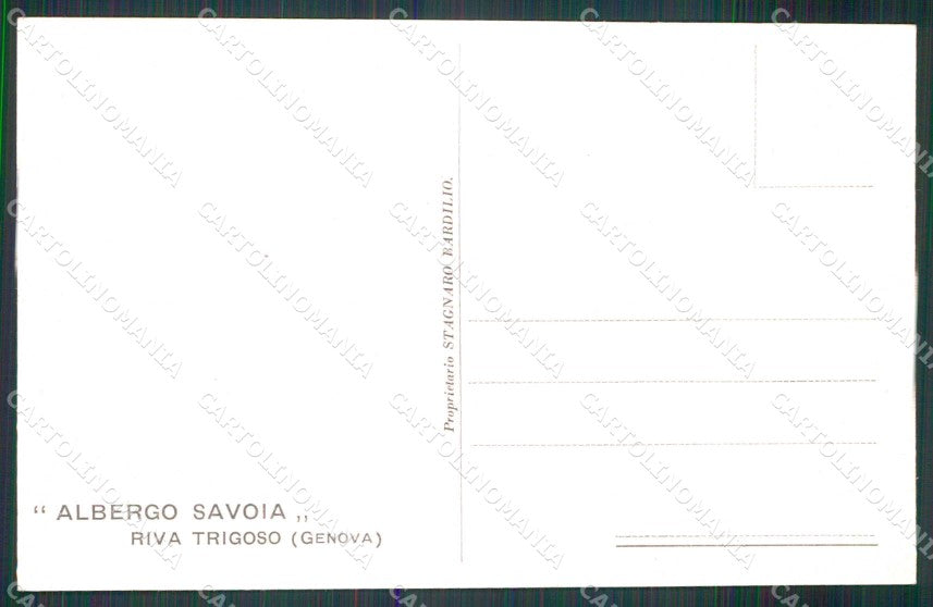Genova Sestri Levante Riva Trigoso Albergo Savoia cartolina RT0831 – retro