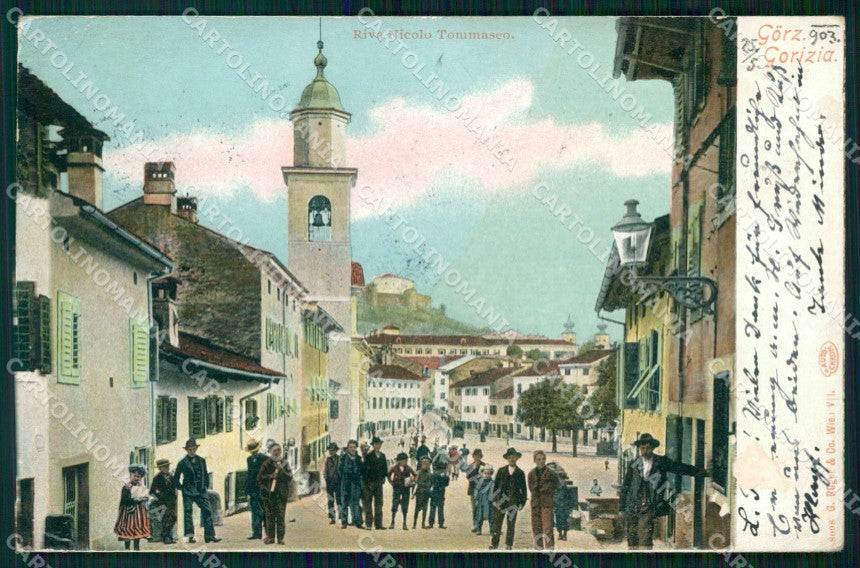 Gorizia Città Riva Nicolo Tommaseo Ruger 8098 ABRASA cartolina RT0841 – fronte