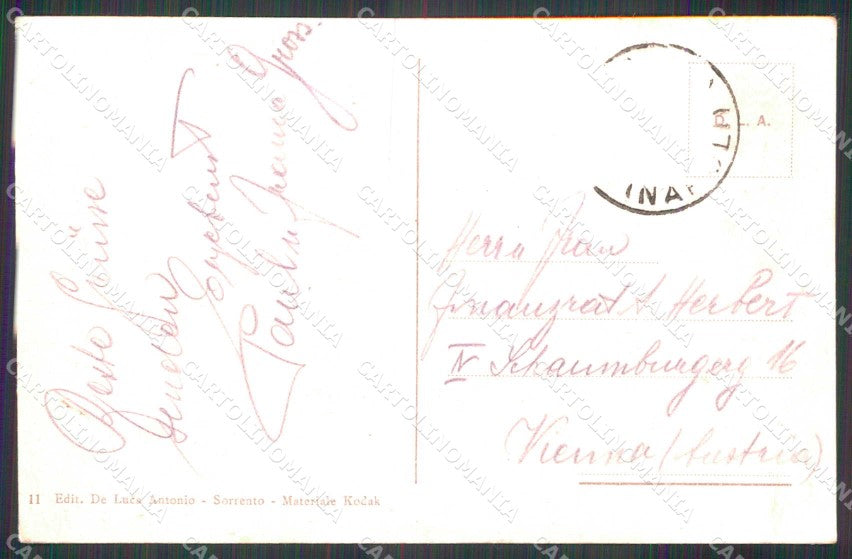 Napoli Sorrento Imperial Hotel Barche cartolina RT0867 – retro