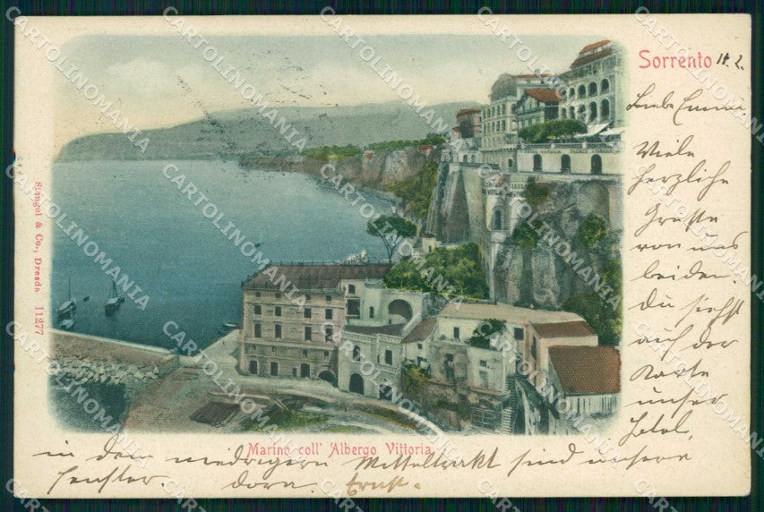 Napoli Sorrento Marino con Albergo Vittoria Stengel 11277 cartolina RT0874 – fronte