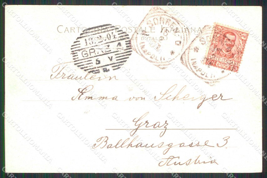 Napoli Sorrento Marino con Albergo Vittoria Stengel 11277 cartolina RT0874 – retro