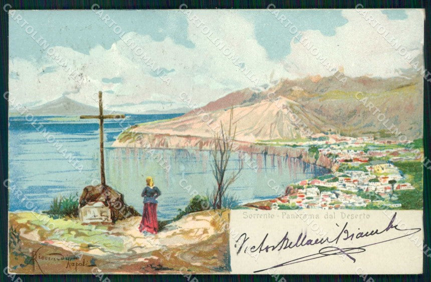 Napoli Sorrento Panorama dal Deserto Ricciardi cartolina RT0887 – fronte