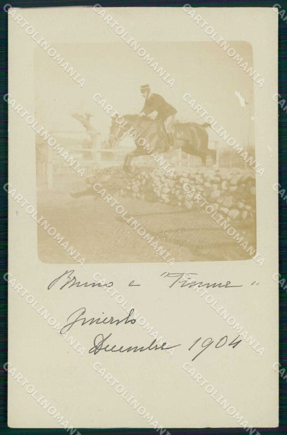 Torino Pinerolo Fantino con Cavallo Cavalleria Foto cartolina RT0898 – fronte