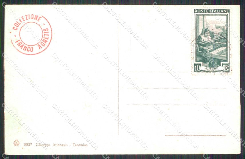Messina Taormina Hotel Castello a Mare Brunner 9827 cartolina RT0909 – retro