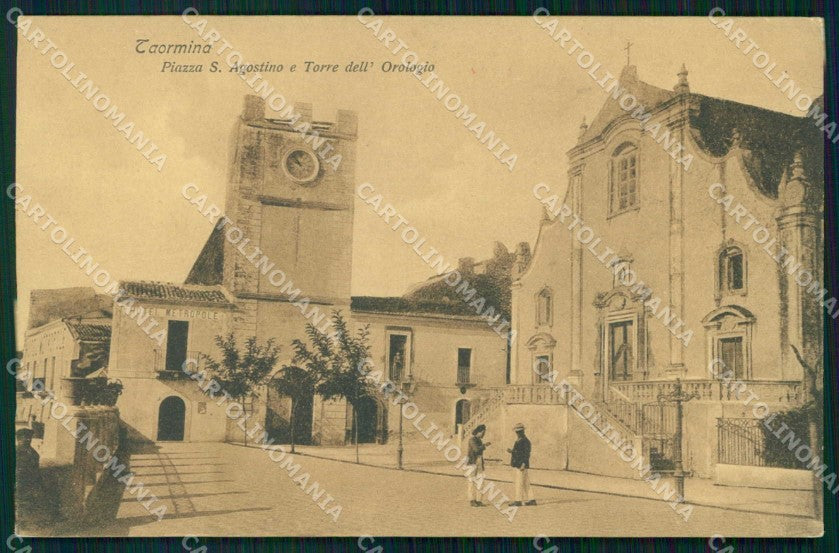 Messina Taormina Piazza Sant'Agostino Torre dell'Orologio cartolina RT0910 – fronte
