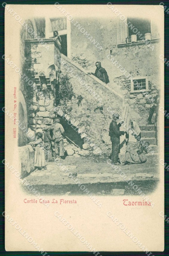 Messina Taormina Cortile Casa Floresta Stengel 13068 cartolina RT0917 – fronte