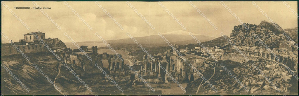 Messina Taormina Teatro Greco Doppia cartolina RT0918 – fronte
