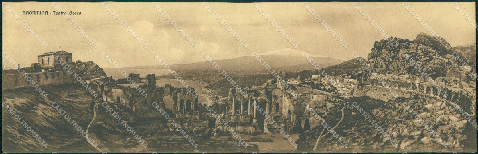 Messina Taormina Teatro Greco Doppia cartolina RT0918 – fronte