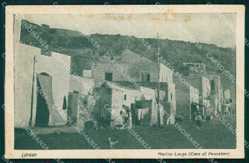 Messina Lipari Marina Lunga Case di Pescatori ABRASA cartolina RT0921 – fronte