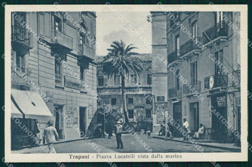Trapani Città Piazza Locatelli Vista dalla Marina cartolina RT0931 – fronte