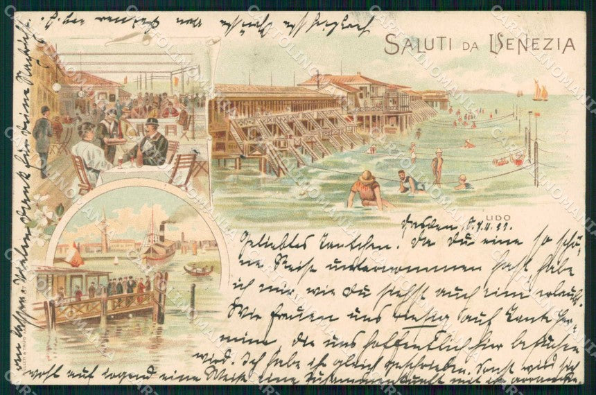 Venezia Città Saluti da Lido Gruss cartolina RT0946 – fronte