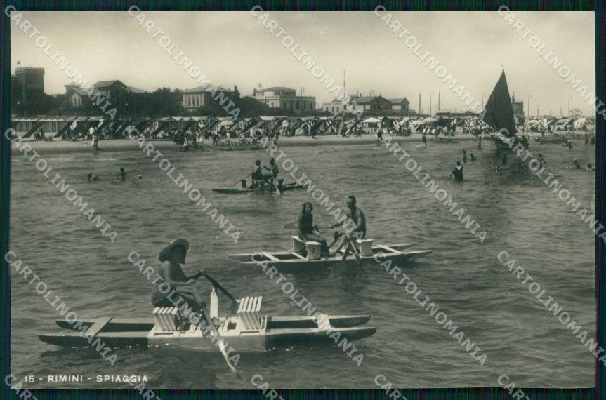 Rimini Città Spiaggia Barche Foto cartolina RT0970 – fronte