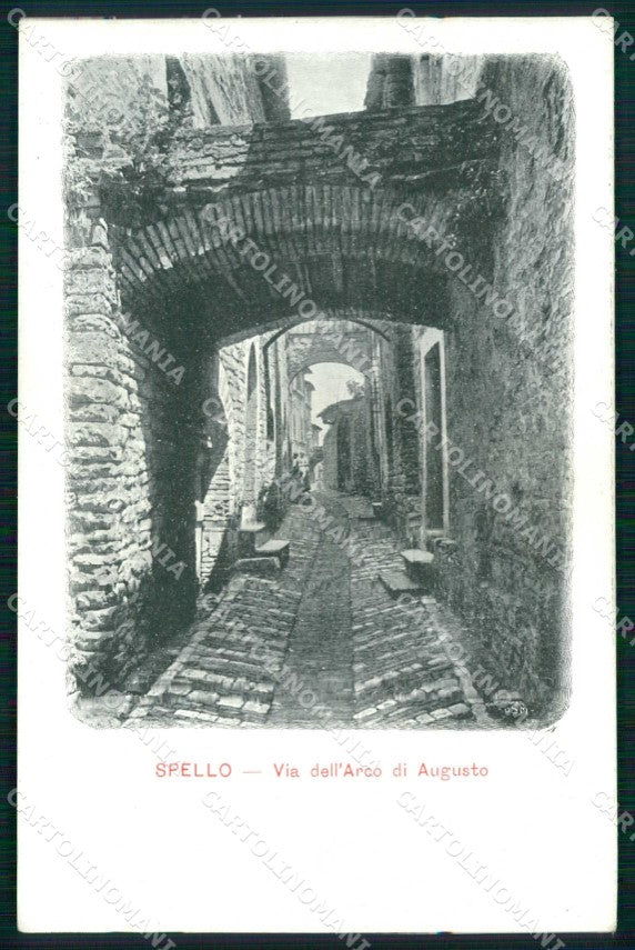 Perugia Spello Via dell'Arco di Augusto cartolina RT0976 – fronte