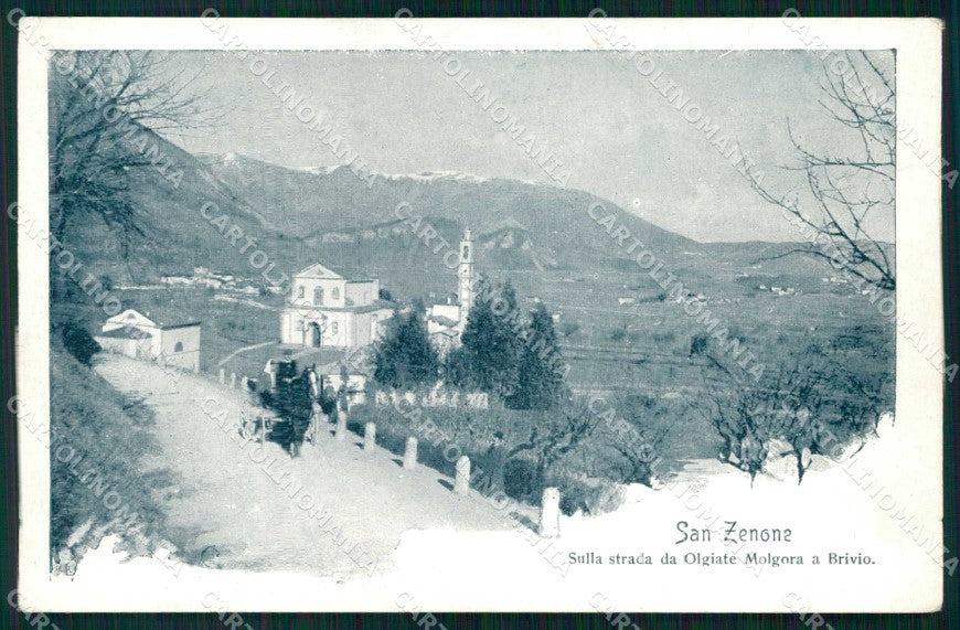 Lecco San Zenone Strada da Olgiate Molgora PIEGHINE cartolina RT0984 – fronte