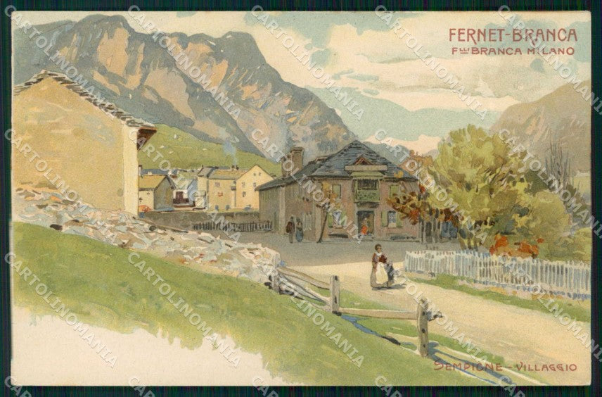 Verbania Iselle Sempione Villaggio Fernet Branca Pubblicitaria cartolina RT1026 – fronte