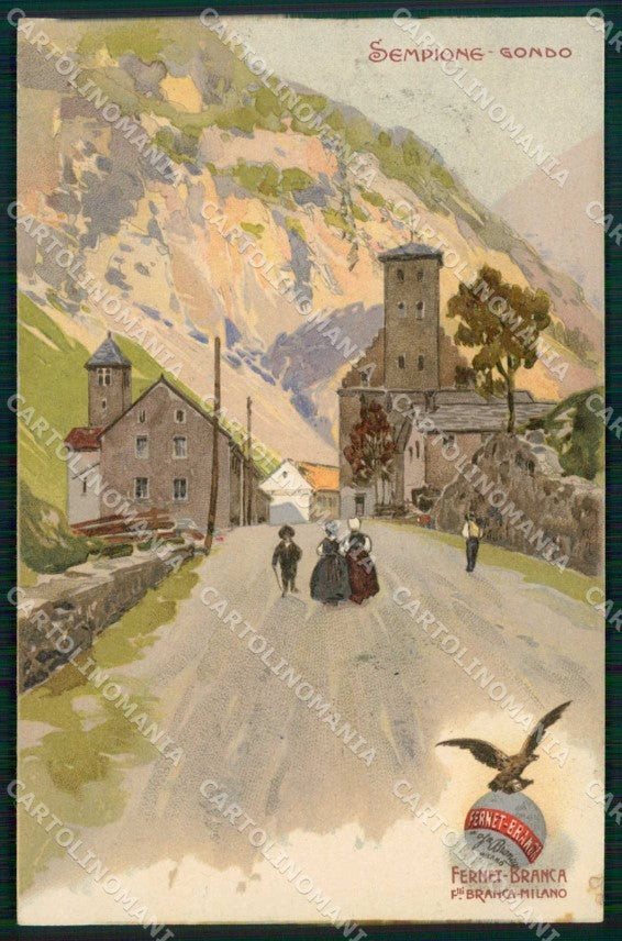 Svizzera Canton Vallese Gondo Fernet Branca Pubblicitaria cartolina RT1027 – fronte