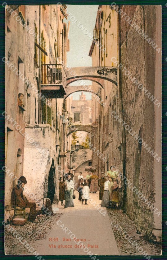 Imperia Sanremo Via Giuoco della Palla cartolina RT1055 – fronte