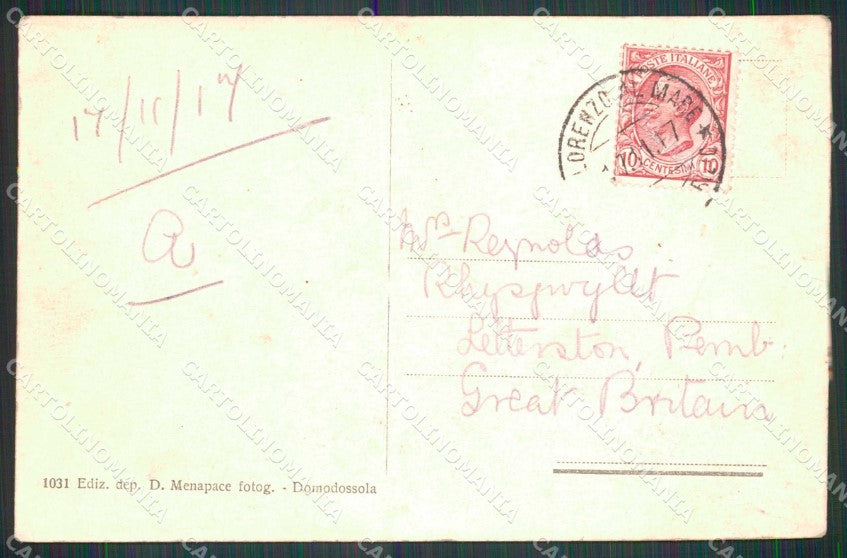 Imperia Sanremo Via Capitolo PIEGA cartolina RT1058 – retro