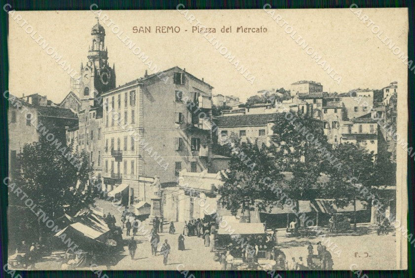 Imperia Sanremo Piazza del Mercato cartolina RT1082 – fronte