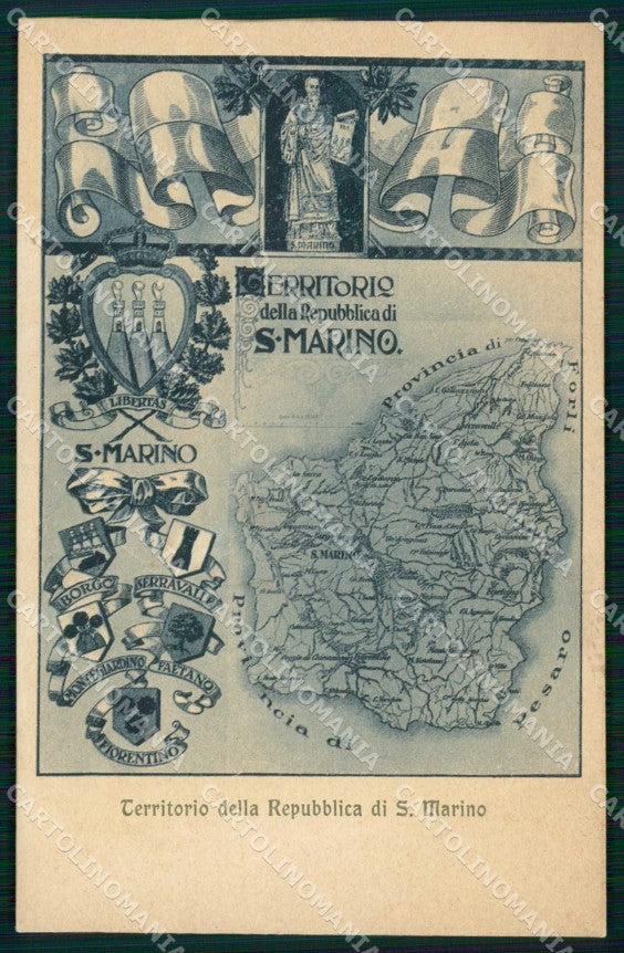 San Marino Città Territorio di Mappa cartolina RT1122 – fronte
