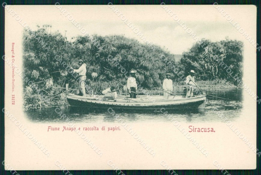 Siracusa Città Fiume Anapo Raccolta di Papiri Stengel 13172 cartolina RT1143 – fronte