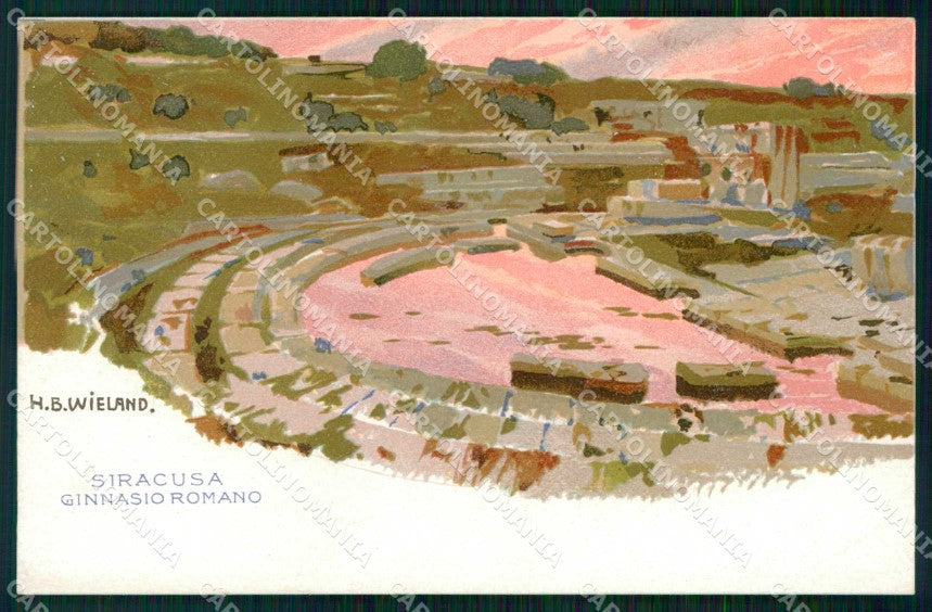 Siracusa Città Ginnasio Romano Wieland cartolina RT1160 – fronte