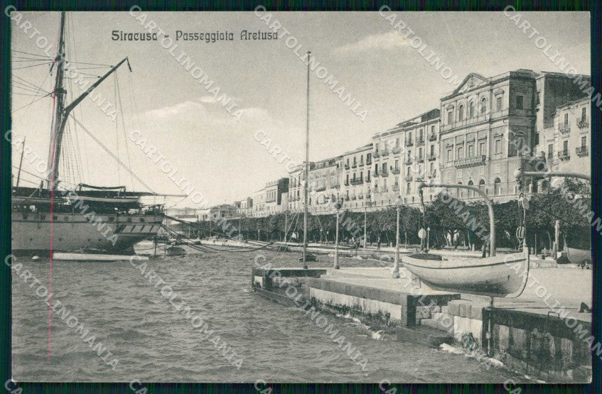 Siracusa Città Passeggiata Aretusa Barche cartolina RT1168 – fronte