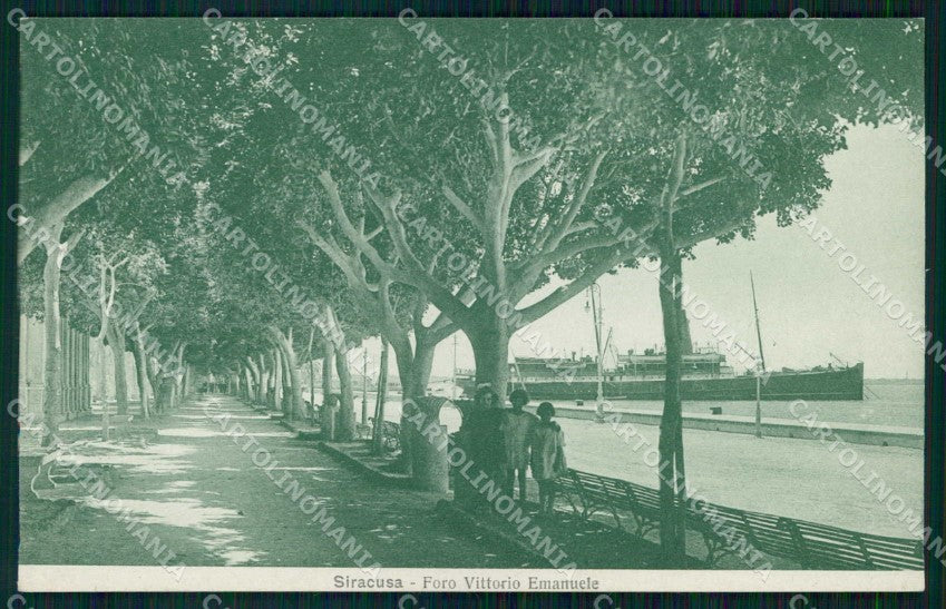 Siracusa Città Foro Vittorio Emanuele Nave cartolina RT1169 – fronte