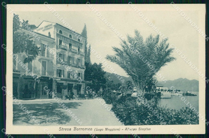 Verbania Stresa Lago Maggiore Albergo Simplon cartolina RT1189 – fronte