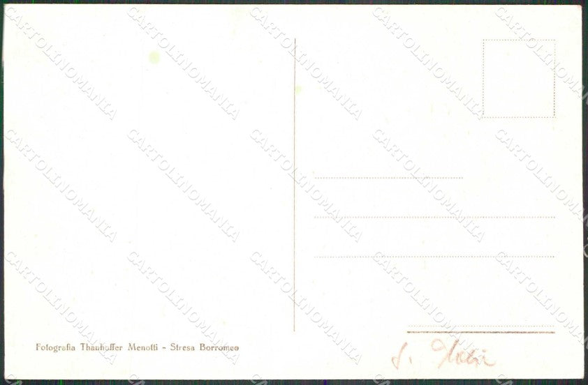 Verbania Stresa Lago Maggiore Albergo Simplon cartolina RT1189 – retro