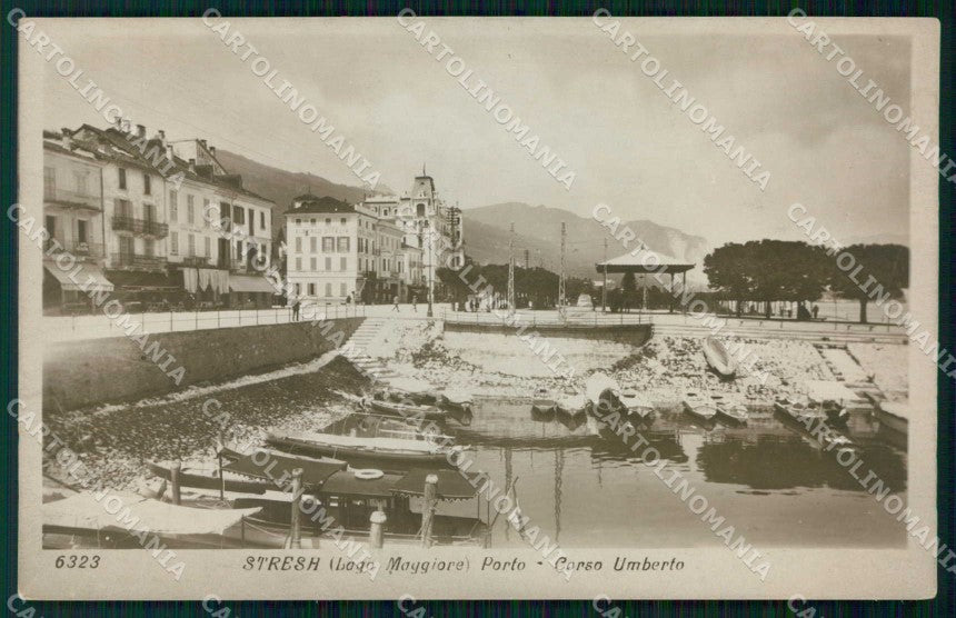 Verbania Stresa Corso Umberto I Porto con Barche Foto cartolina RT1201 – fronte
