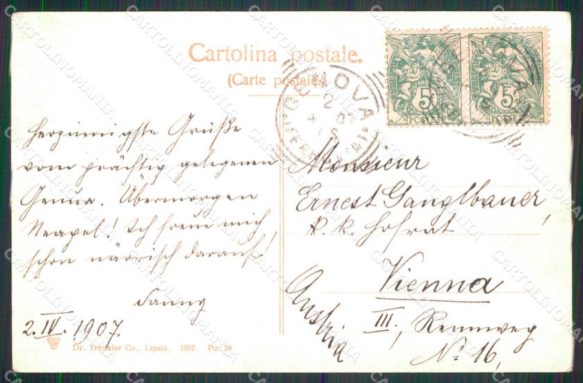 Genova Santa Margherita Ligure Monumento Garibaldi Trenkler 28 cartolina RT1218 – retro